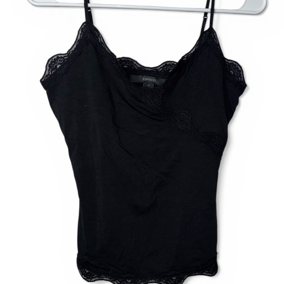 Express Black Lace-Trim Cami - Picture 2 of 6